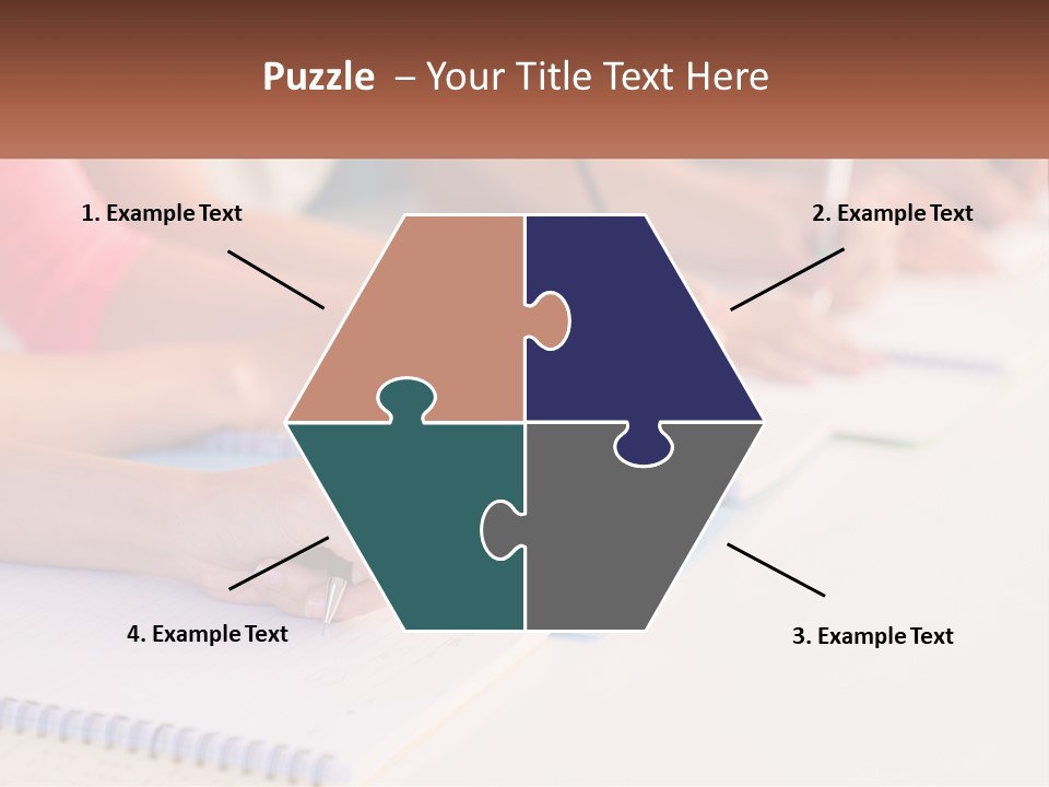 A Group Of People Sitting At A Table Writing On Notebooks PowerPoint Template