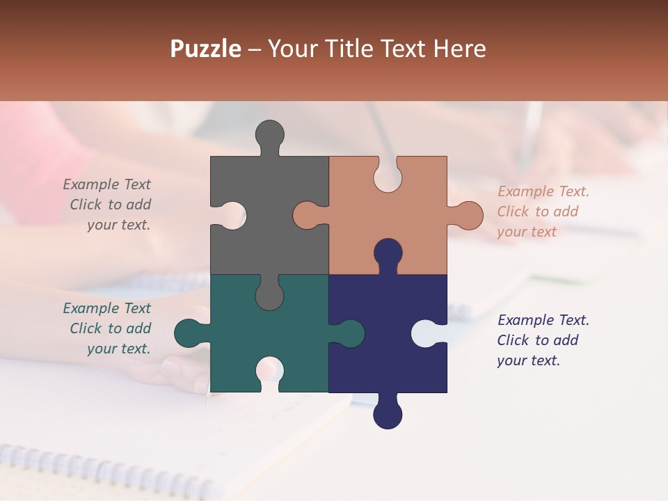 A Group Of People Sitting At A Table Writing On Notebooks PowerPoint Template