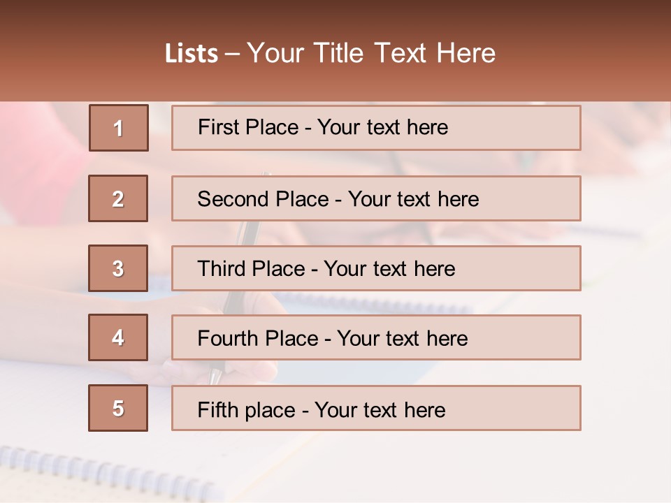 A Group Of People Sitting At A Table Writing On Notebooks PowerPoint Template