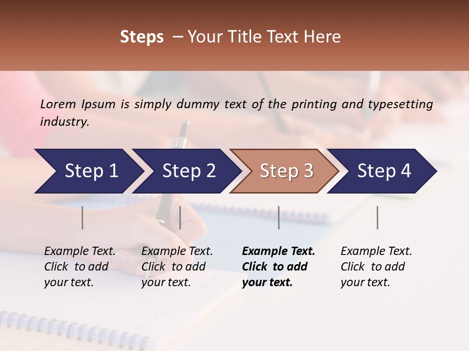 A Group Of People Sitting At A Table Writing On Notebooks PowerPoint Template