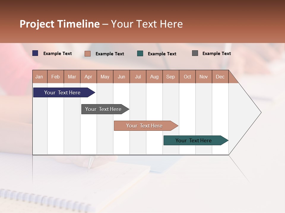 A Group Of People Sitting At A Table Writing On Notebooks PowerPoint Template