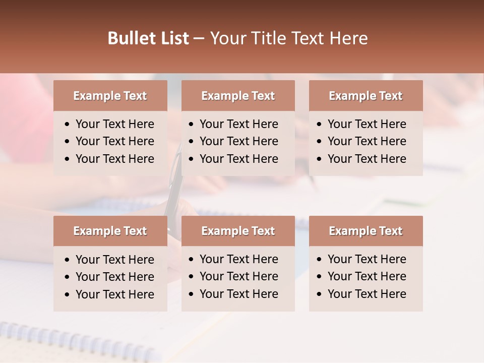 A Group Of People Sitting At A Table Writing On Notebooks PowerPoint Template