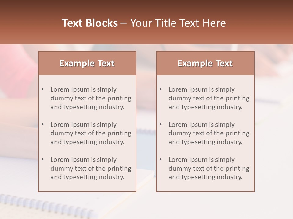 A Group Of People Sitting At A Table Writing On Notebooks PowerPoint Template