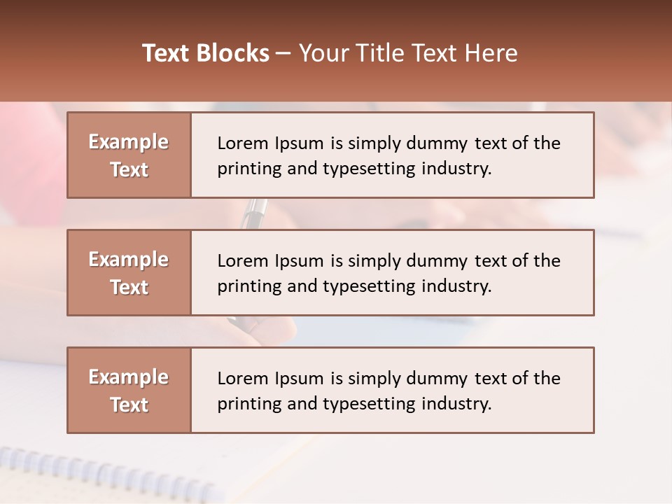 A Group Of People Sitting At A Table Writing On Notebooks PowerPoint Template