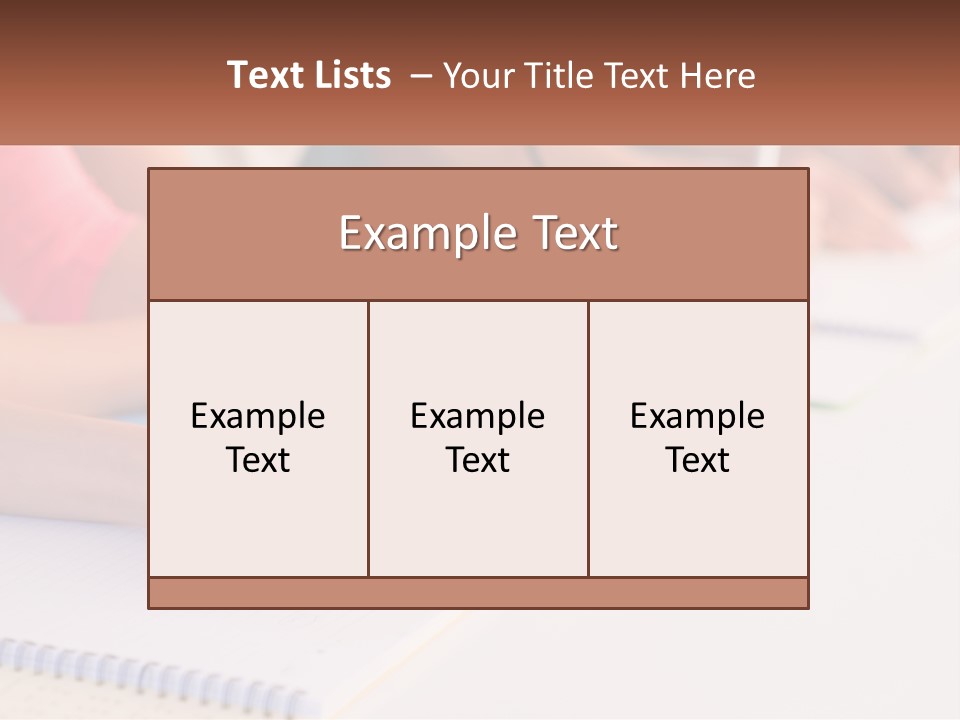 A Group Of People Sitting At A Table Writing On Notebooks PowerPoint Template