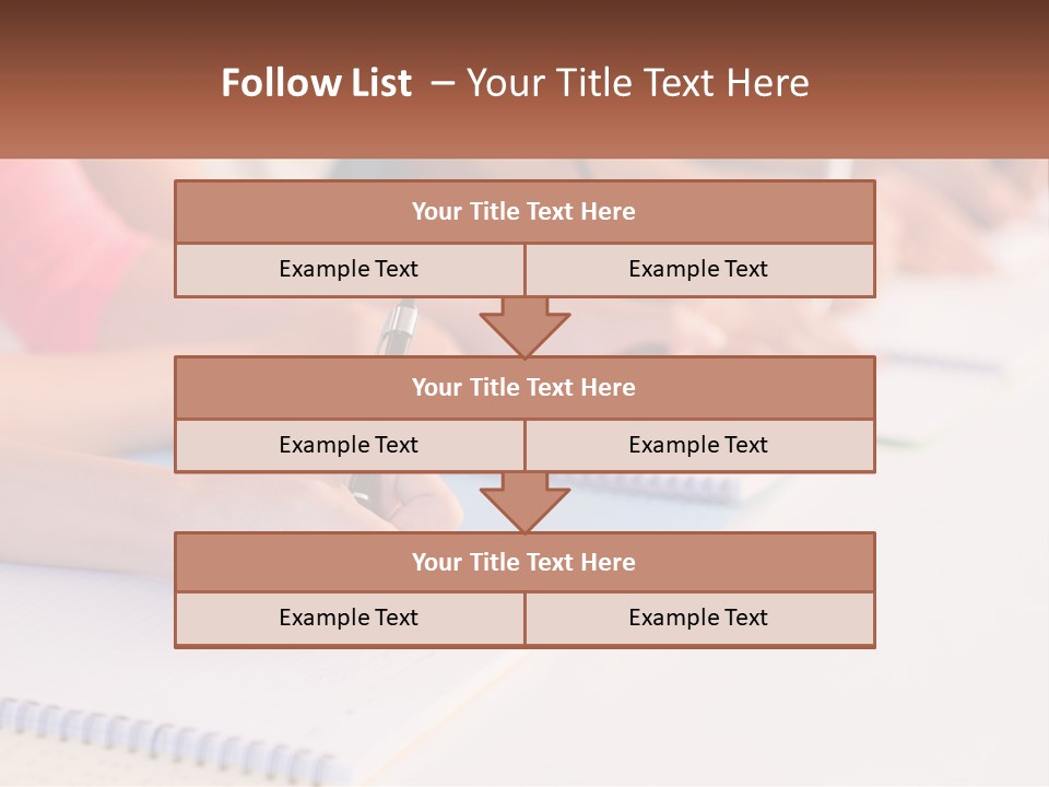 A Group Of People Sitting At A Table Writing On Notebooks PowerPoint Template