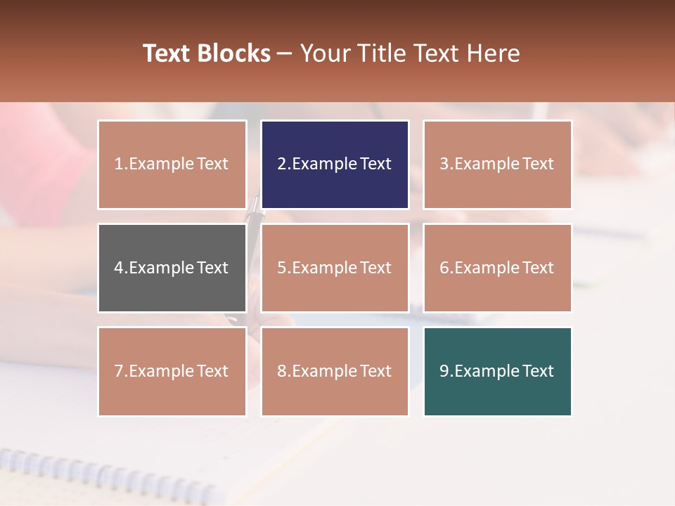 A Group Of People Sitting At A Table Writing On Notebooks PowerPoint Template