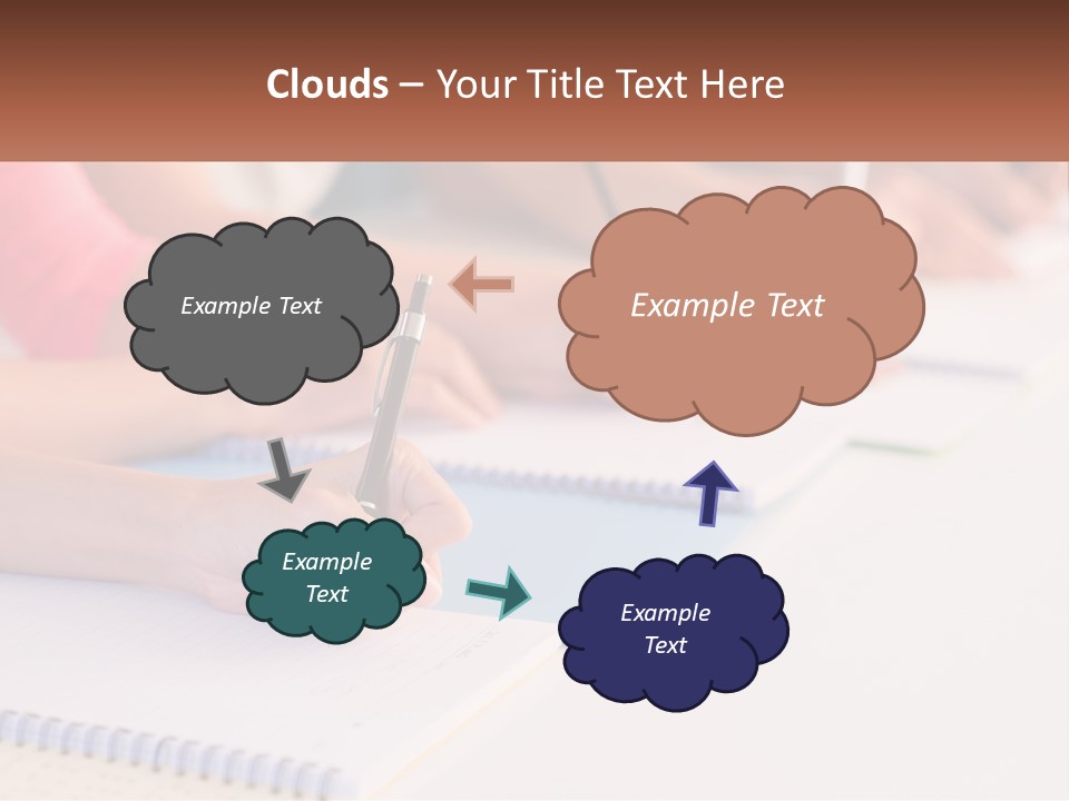 A Group Of People Sitting At A Table Writing On Notebooks PowerPoint Template