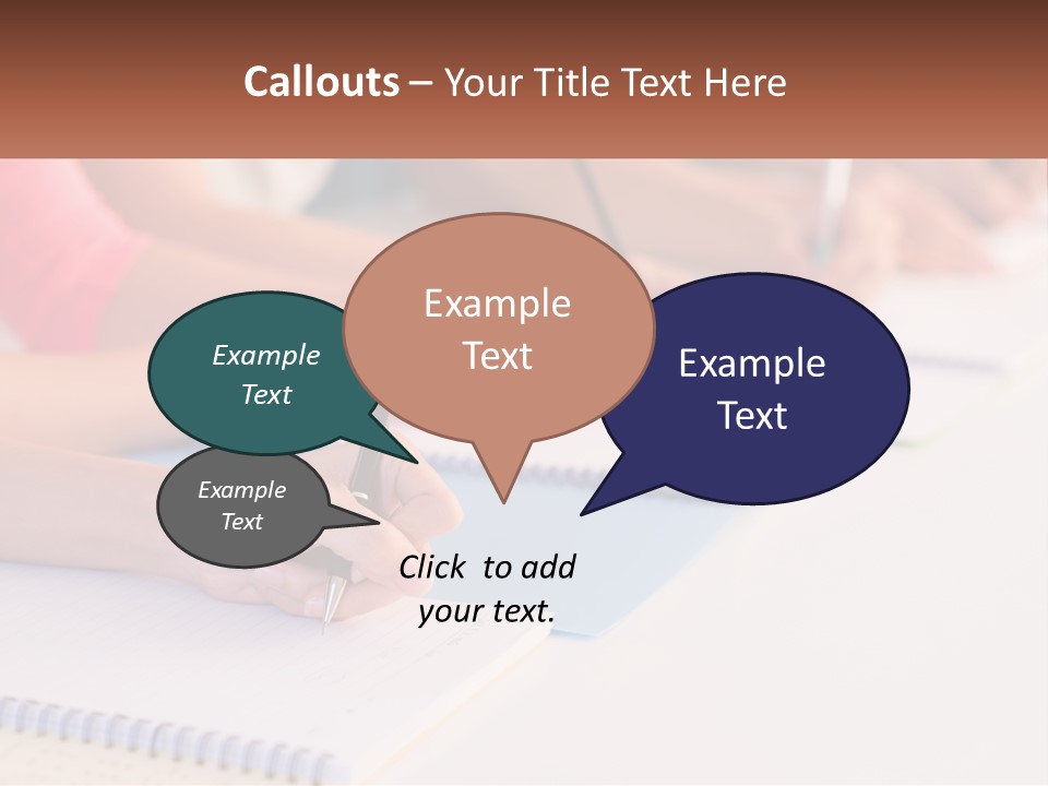 A Group Of People Sitting At A Table Writing On Notebooks PowerPoint Template