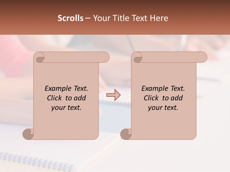A Group Of People Sitting At A Table Writing On Notebooks PowerPoint Template