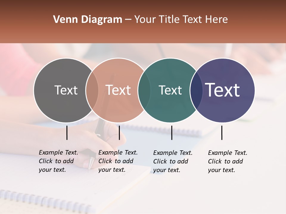 A Group Of People Sitting At A Table Writing On Notebooks PowerPoint Template