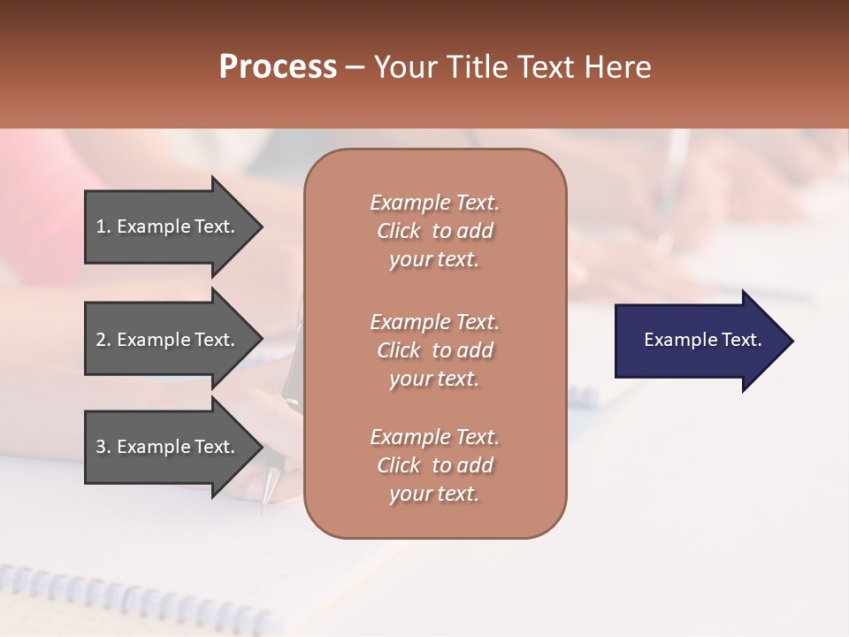 A Group Of People Sitting At A Table Writing On Notebooks PowerPoint Template