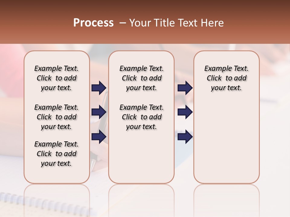 A Group Of People Sitting At A Table Writing On Notebooks PowerPoint Template