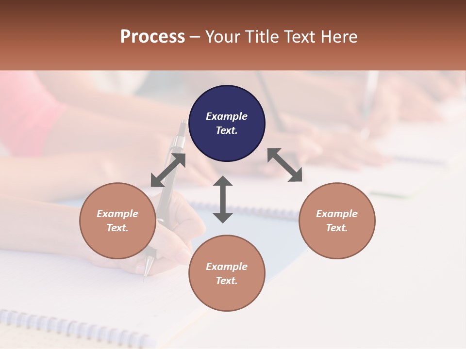 A Group Of People Sitting At A Table Writing On Notebooks PowerPoint Template
