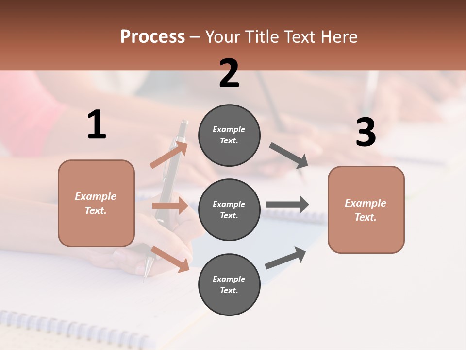 A Group Of People Sitting At A Table Writing On Notebooks PowerPoint Template