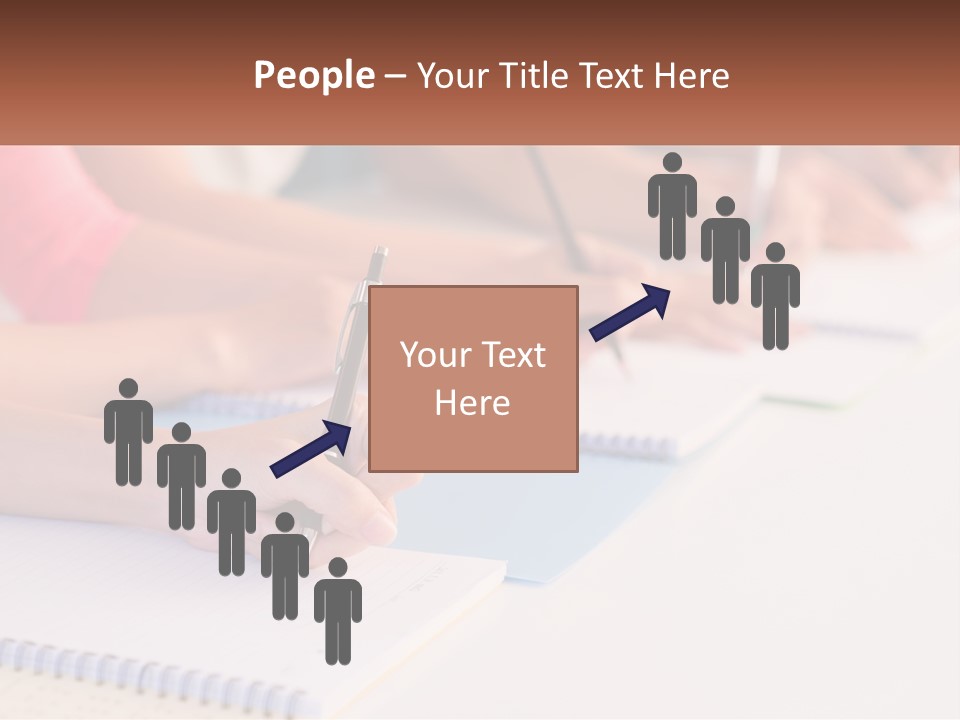 A Group Of People Sitting At A Table Writing On Notebooks PowerPoint Template