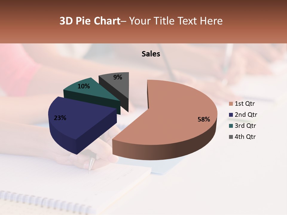 A Group Of People Sitting At A Table Writing On Notebooks PowerPoint Template