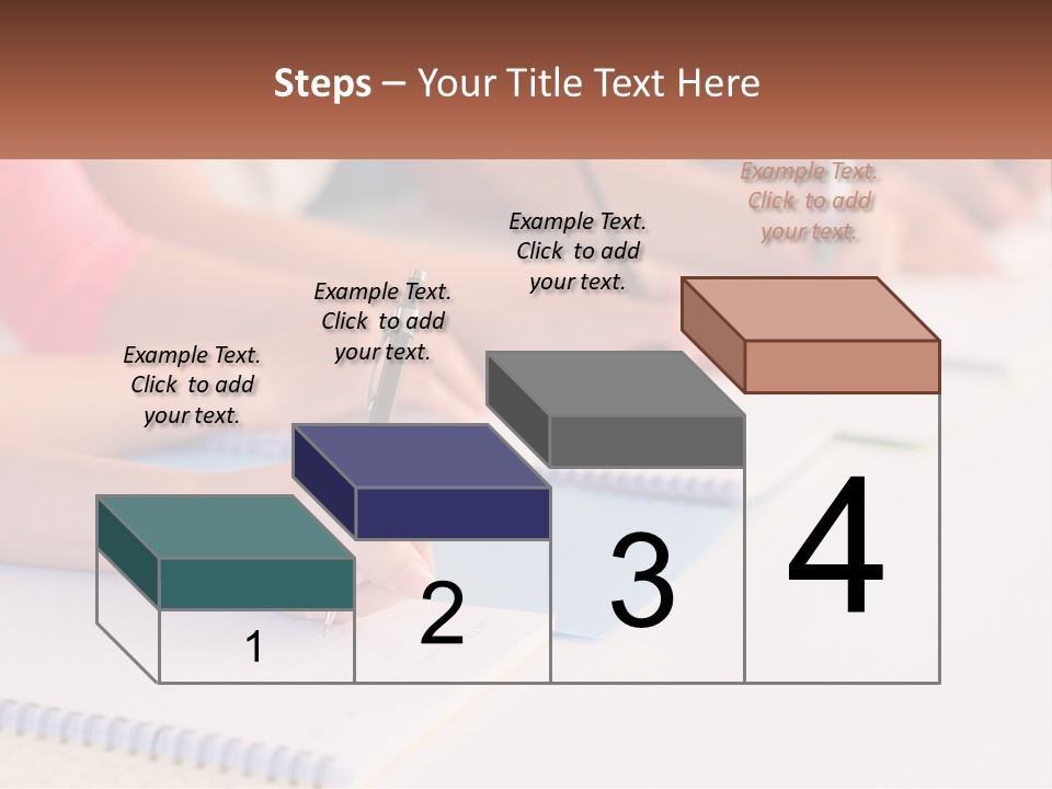 A Group Of People Sitting At A Table Writing On Notebooks PowerPoint Template