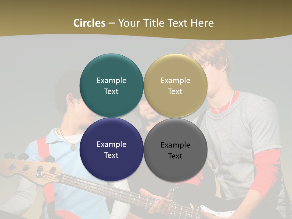 A Group Of Young Men Standing Next To Each Other Holding Guitars PowerPoint Template