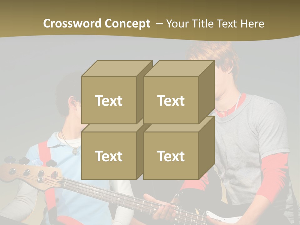 A Group Of Young Men Standing Next To Each Other Holding Guitars PowerPoint Template