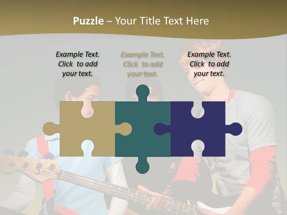 A Group Of Young Men Standing Next To Each Other Holding Guitars PowerPoint Template