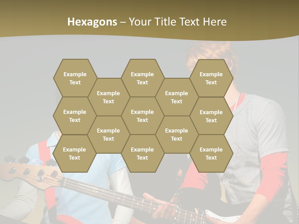 A Group Of Young Men Standing Next To Each Other Holding Guitars PowerPoint Template