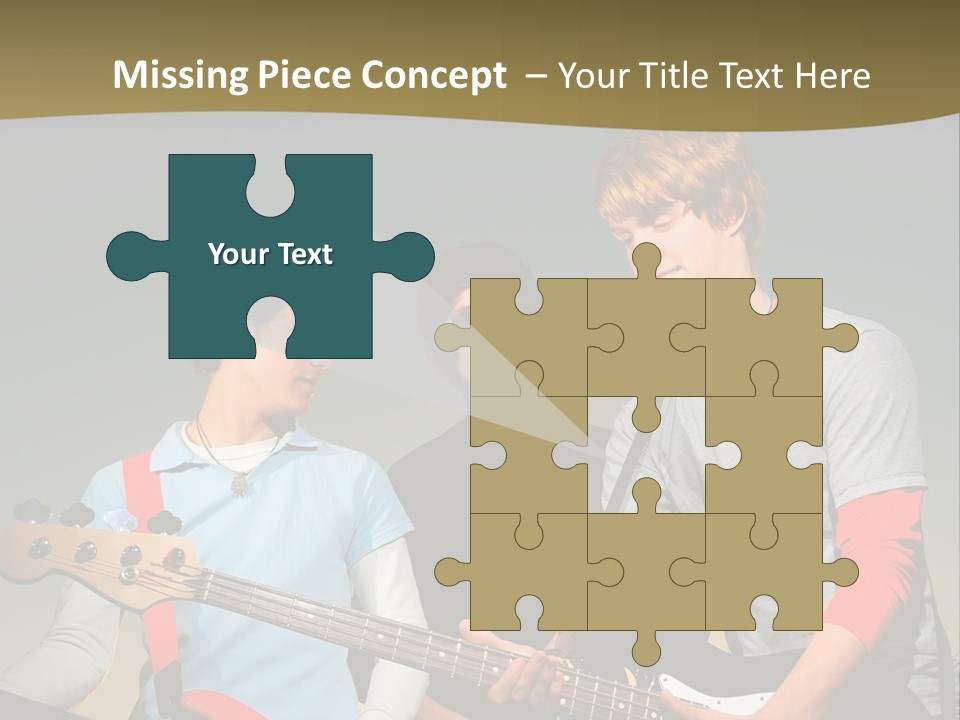 A Group Of Young Men Standing Next To Each Other Holding Guitars PowerPoint Template