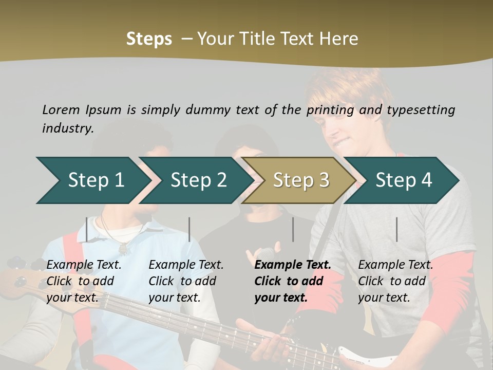 A Group Of Young Men Standing Next To Each Other Holding Guitars PowerPoint Template