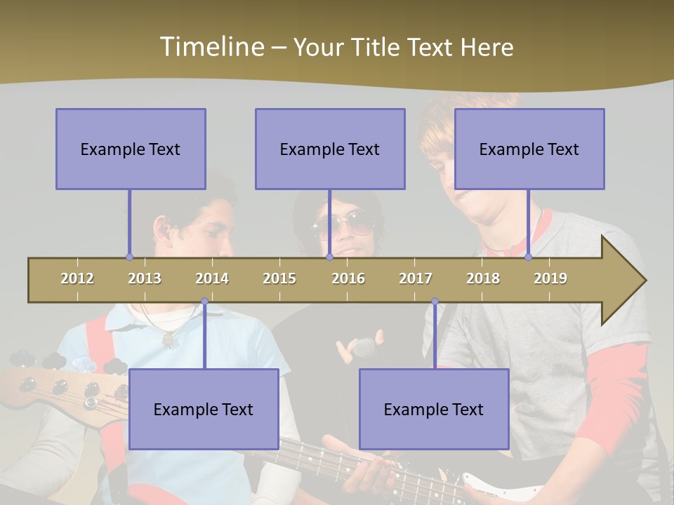 A Group Of Young Men Standing Next To Each Other Holding Guitars PowerPoint Template