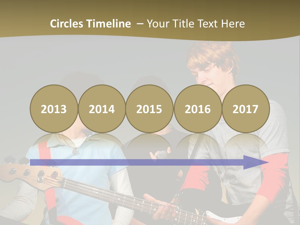 A Group Of Young Men Standing Next To Each Other Holding Guitars PowerPoint Template