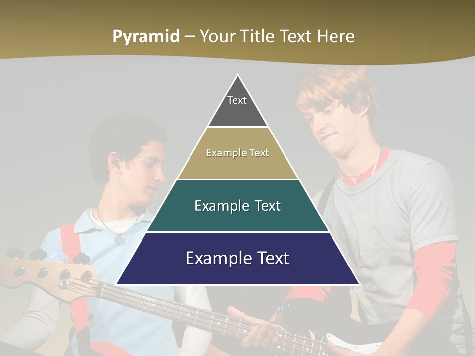 A Group Of Young Men Standing Next To Each Other Holding Guitars PowerPoint Template