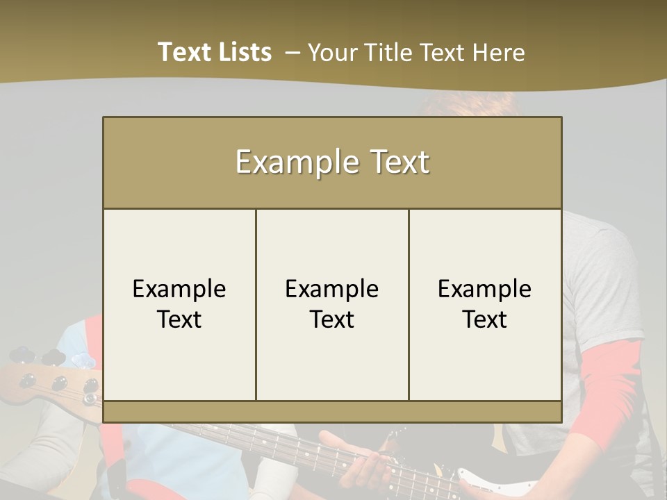 A Group Of Young Men Standing Next To Each Other Holding Guitars PowerPoint Template