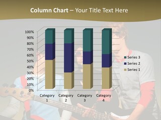 A Group Of Young Men Standing Next To Each Other Holding Guitars PowerPoint Template