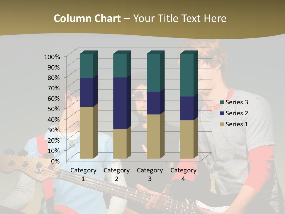 A Group Of Young Men Standing Next To Each Other Holding Guitars PowerPoint Template