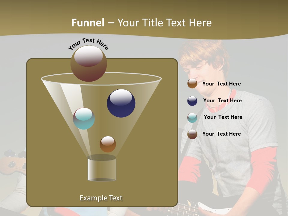 A Group Of Young Men Standing Next To Each Other Holding Guitars PowerPoint Template