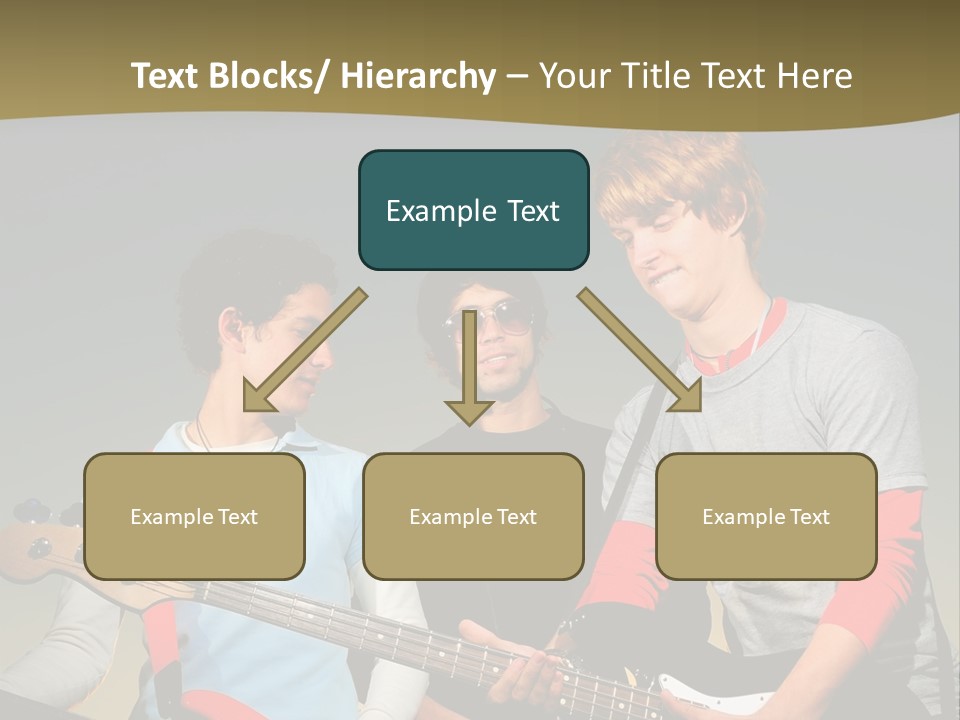 A Group Of Young Men Standing Next To Each Other Holding Guitars PowerPoint Template