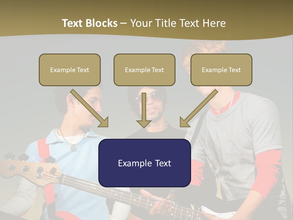A Group Of Young Men Standing Next To Each Other Holding Guitars PowerPoint Template