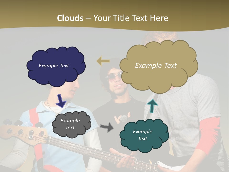 A Group Of Young Men Standing Next To Each Other Holding Guitars PowerPoint Template