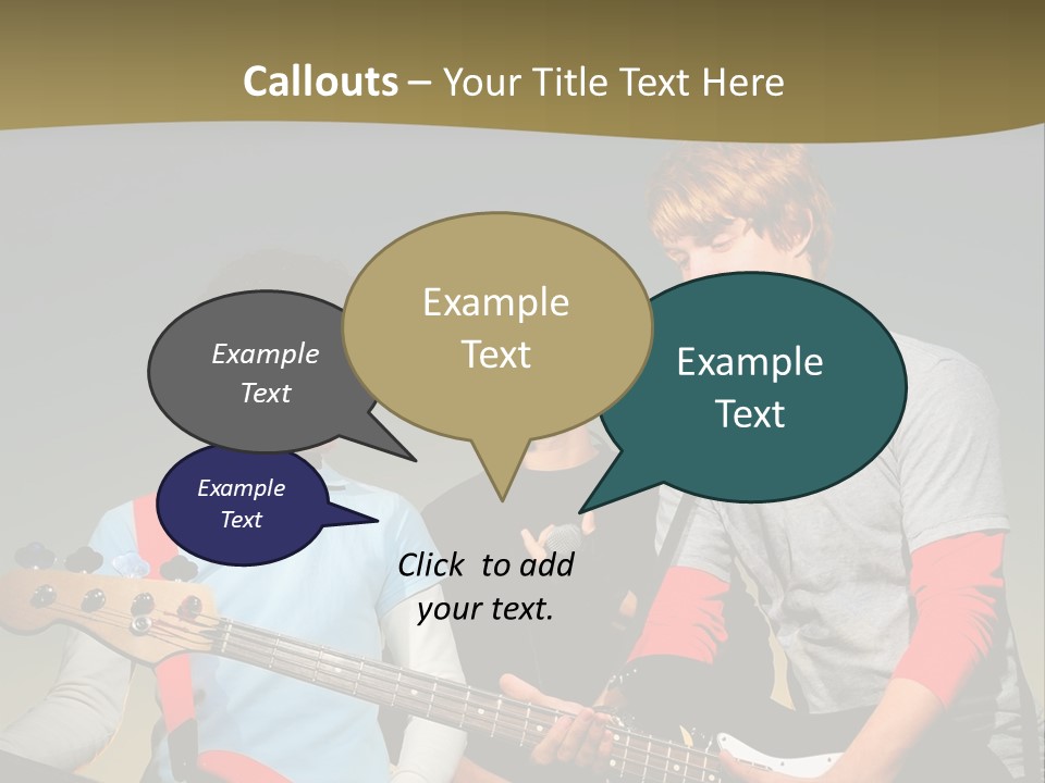 A Group Of Young Men Standing Next To Each Other Holding Guitars PowerPoint Template