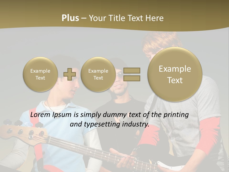 A Group Of Young Men Standing Next To Each Other Holding Guitars PowerPoint Template