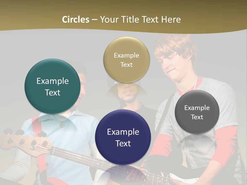 A Group Of Young Men Standing Next To Each Other Holding Guitars PowerPoint Template