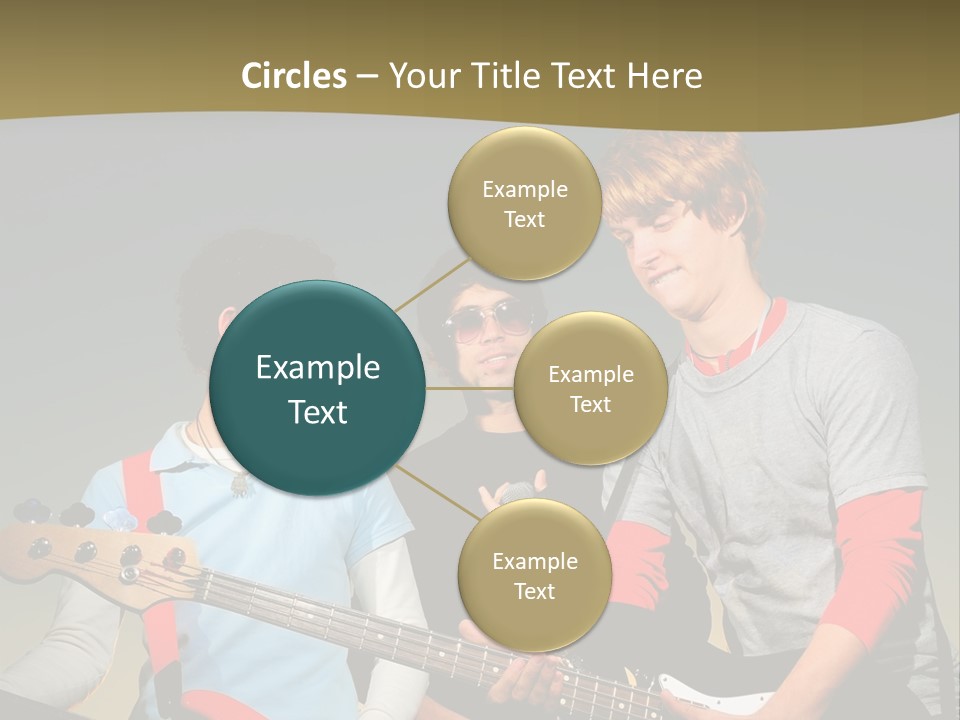 A Group Of Young Men Standing Next To Each Other Holding Guitars PowerPoint Template