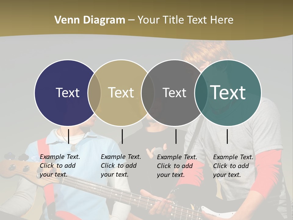 A Group Of Young Men Standing Next To Each Other Holding Guitars PowerPoint Template
