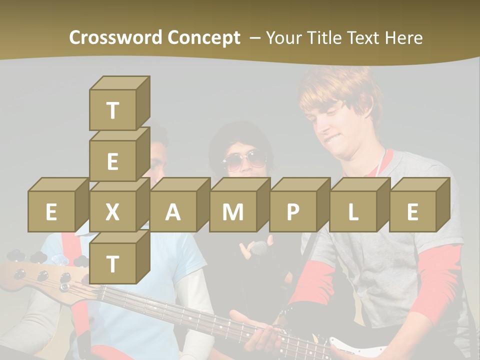 A Group Of Young Men Standing Next To Each Other Holding Guitars PowerPoint Template