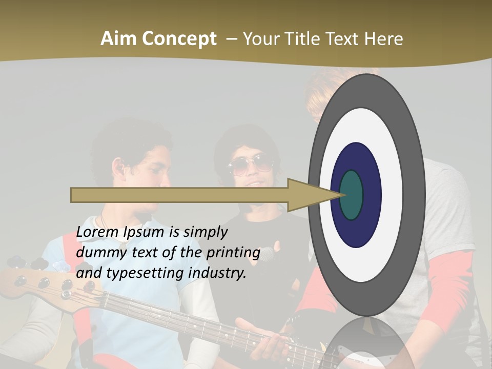 A Group Of Young Men Standing Next To Each Other Holding Guitars PowerPoint Template