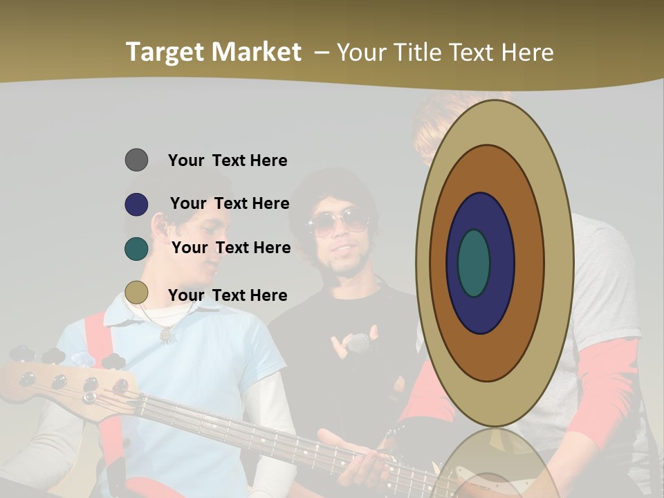 A Group Of Young Men Standing Next To Each Other Holding Guitars PowerPoint Template