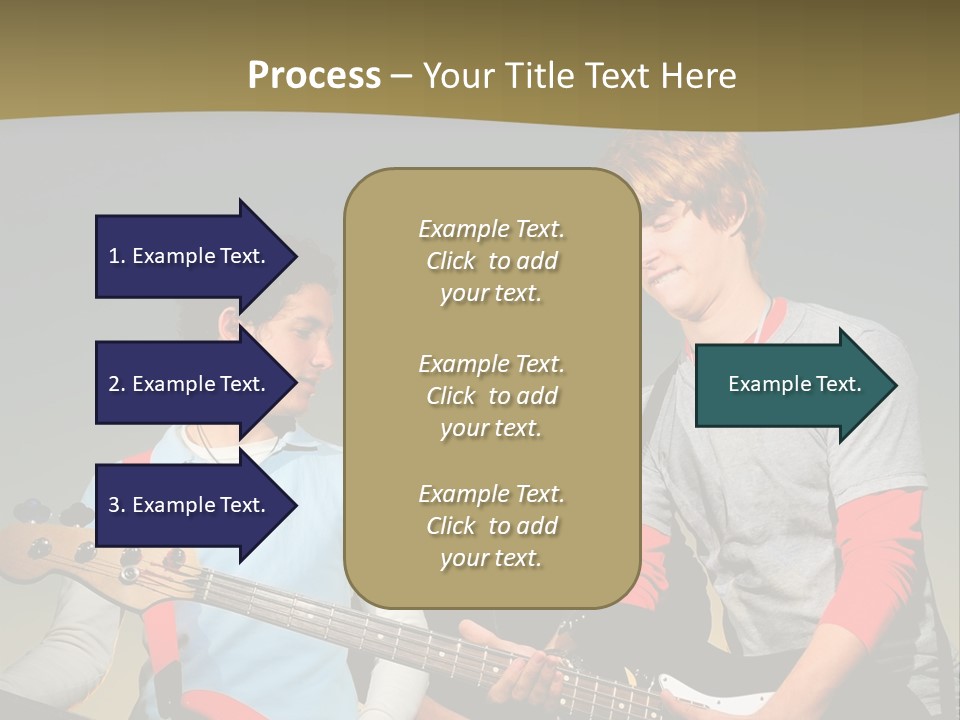 A Group Of Young Men Standing Next To Each Other Holding Guitars PowerPoint Template