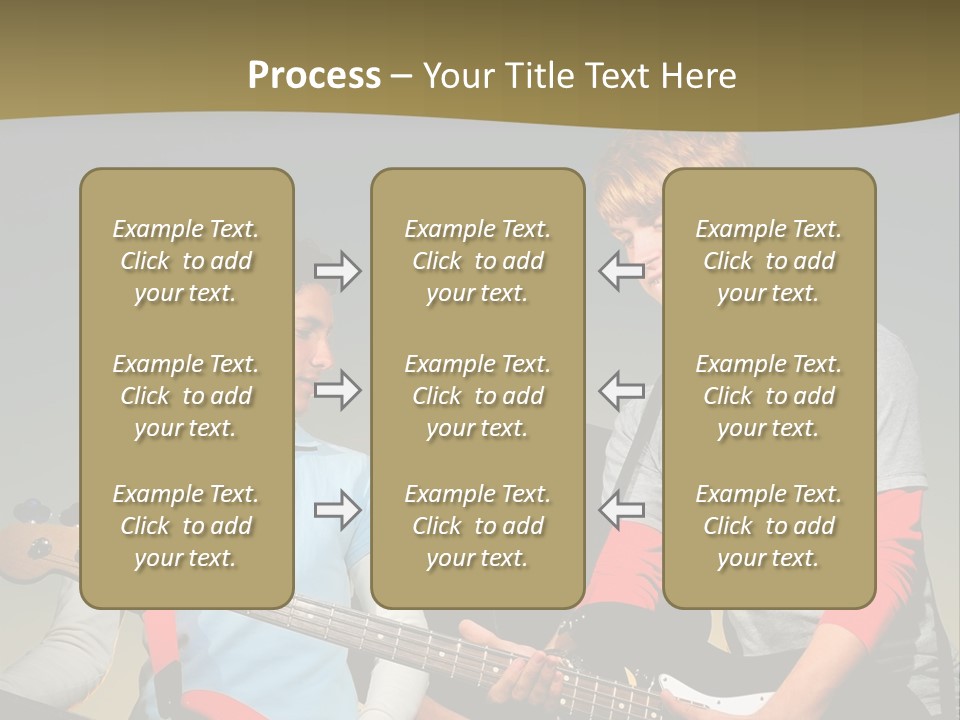A Group Of Young Men Standing Next To Each Other Holding Guitars PowerPoint Template