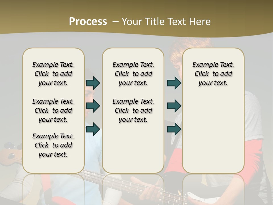 A Group Of Young Men Standing Next To Each Other Holding Guitars PowerPoint Template