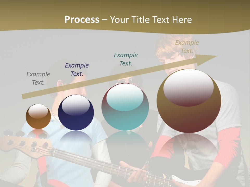 A Group Of Young Men Standing Next To Each Other Holding Guitars PowerPoint Template